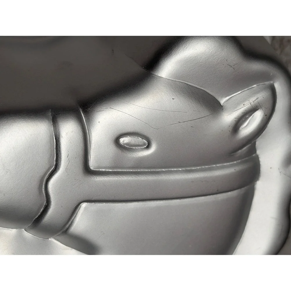 Vintage 1984 Wilton Rocking Horse Aluminum Cake Pan 2105-2388 Silver Bakeware